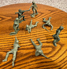 Vintage Marx Army Men Lot Of 8 Wwii Soldiers Green Plastic 1960s