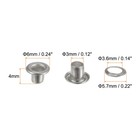 100 Set Grommets Kit Metal Eyelets 3mm Grommet For Shoes Clothes Silver Tone