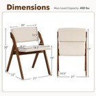 Set Of 2 Dining Chairs Folding Kitchen Chair With Rubber Wood Legs Padded Seat