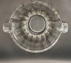 Vintage Clear Glass Ribbed Footed 2 Handle Mayo Mayonnaise Bowl