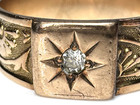 Antique Art Nouveau 14k Rose Gold Botanical Diamond Band Ring Sz 10 25 4 5g 7 5m