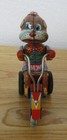 Vintage 1950s Japan Yonezawa Tin Friction Bulldog Riding Happy Tricycle Works