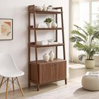 Modway 33  Bookshelf Display Case In Walnut