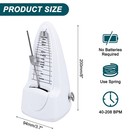 Mechanical Metronome Musical Timer For Piano Guitar white