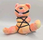 1999 Meanies Series 3 Tied The Bear Plush Orange Yellow W Tag Bb27