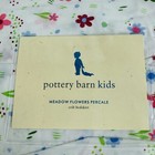 Pottery Barn Kids Meadow Flowers Percale Bed Skirt White Floral Baby Nursery New