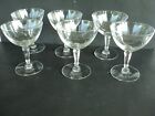 6  Starburst Footed Cocktail   Sherbet  Champagne Coupe Glasses 5  Etched Glass