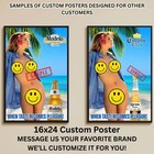 Sexy Pinup Girl Custom Alcohol Poster Any Beer Whiskey Tequila Vodka Brand   400