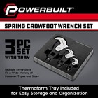 Powerbuilt 3 Piece Spring Crowfoot Wrench Set - 642963