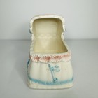 Vintage Relpo Baby Bassinet Crib Ceramic Planter Vase Japan Newborn Nursery 1973