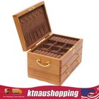 Large Capacity Wooden Jewelry Box 3 Layers W  Safe Lock Retro Storage Organizer