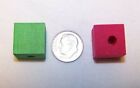 25 Bird Toy Parts Colored Wood Blocks 5 8  Square Small Parrot Toy W 3 16  Hole