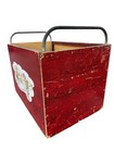 Vintage 50s Red Wooden Toy Box Cowboy  Cowgirl  Puppy Western Graphics