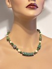 Handmade Vintage African Trade Glass Beads Beaded Necklace  19  L