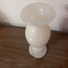 Vintage Onyx Marble Natural Stone Vase Creamy Tan Brown 10in