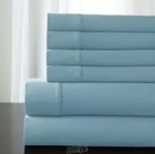 Camden 350tc Cotton Flat Fitted Sheet Set  2 pillowcase Twin Sky Blue 100 cotton