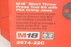 Milwaukee M18 18v Short Throw Press Tool Kit With 3 Pex Crimp Jaws W   2  2 0 Ah