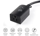 Hbn Outdoor Indoor Wireless Remote Control 3-prong Outlet Small  Black 