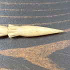 Antique Carved Cow Bone Small Tool- Bodkin punch Or Awl W  Carved Lady   s Hand