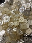 1 Lb Vintage Pearlized Buttons Random Mixed Lot White Ivory Assorted Sizes