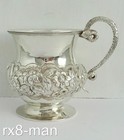 1825 Stunning Georgian Solid Sterling Silver Snake Handled Christening Cup Mug