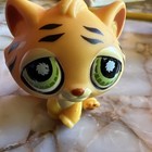 Lps  Littlest Pet Shop Orange Stripe Bengal Tiger With Green Eyes 