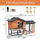 2-tier Rabbit Hutch With Tray  Outdoor Weatherproof Small Animal Cage orange