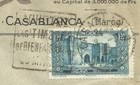 French Morocco Sc 111 single Frank  Casablanca 8 6 28 Commercial Advertising