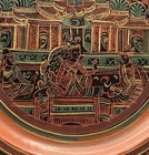 Vintage Burmese Red Lacquerware Plates Set Of 4 Court Scenes Yun De