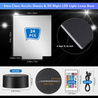 24 Sets 3d Night Led Light Base And Clear Blank Acrylic Sheet With Remote Contr