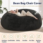 Giant 8ft Green Bean Bag Chair For Adults - Soft Removable Cover  No Filler