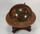 Vintage Old World Wooden Globe W  Stand Table Desk Zodiac Terrestrial 10  Italy