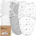 3-pack Organic Baby Swaddle Sleep Sacks - Swaddles For Newborns  Infant 0-3     