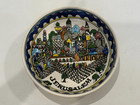 Vintage Jerusalem Hand Painted Pottery Bowl 9  Israel Decorative Dish