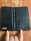 Carlo Fiori Black Leather Passport Wallet - Vintage Italian Leather