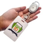 5 Pack- Premium Carabiner Retractable Oval Id Badge Reels With Strap   Key Ring