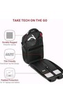 Swisstech Travel Tech Elite Laptop Backpack Tsa Comp  Scansmart Usb Port Grey