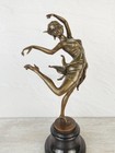 Bronze Statue Woman Dance Sculpture Trickster Marble Deco Acrobat Decor Art Lady