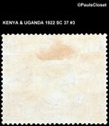 Kenya   Uganda 1922 Sc 37 King George V   1 Orange   Black Mhr F vf  3