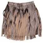 Umgee Usa Bronze Fringe Mini Skirt Women s jrs Size S Elastic Waist Western Nwt