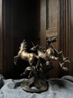 Vintage Sculpture Of A Pair Of Running Unicorns