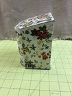 Daher Floral Tin tea Caddy  Made In England  Slant Hinged Lid  1970   s  Vgc