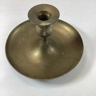 Vintage Brass Candle Holder Catchall Dish Drip Pan Large Mcm