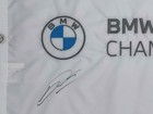 Min Woo Lee Signed Bmw Championship Golf Pin Flag Pga Fedex Autograph Bas K07