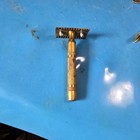 Vtg 1930s Gillette Old Type De Safety Razor Ball End Open Comb Clean Gold Tone