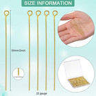 500 Pieces 2 Inch 50 Mm Eye Pins For Jewelry Making Diy Head Earring Ball Pins J
