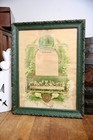 Antique German 1917 Religious Certificate Catholic Last Supper Picture Frame Vtg