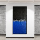 Xxl Rothko Style Blue   Black Color Field Abstract Art Painting 59x30 In