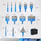 13pcs Diamond Tile Hole Saw Kit For Porcelain Tile Ceramic  Granite  Marble