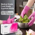 Pink Nitrile Gloves 3 5mil 100pcs Powder-free Medical Food